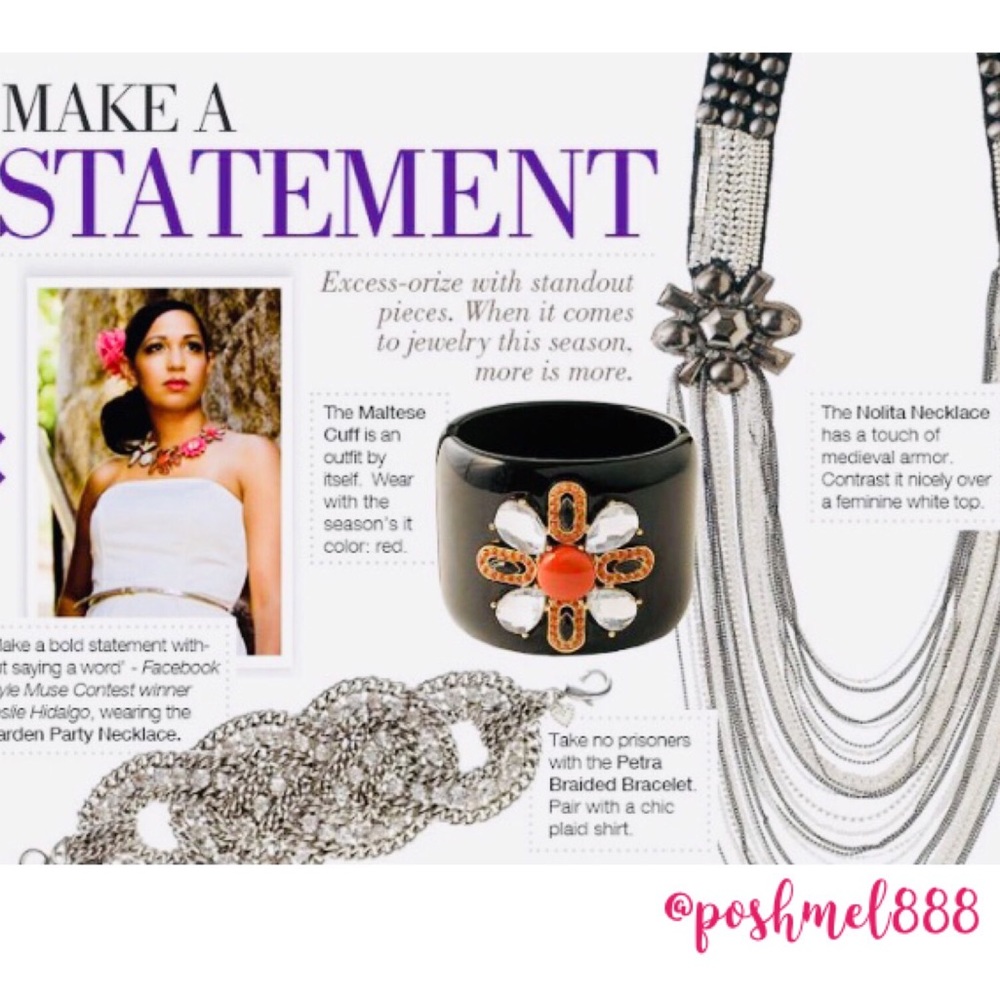 Stella & Dot | Limited Ed SILVER Gunmetal & Hematite⚔️Nolita Statement N… - Picture 4 of 13